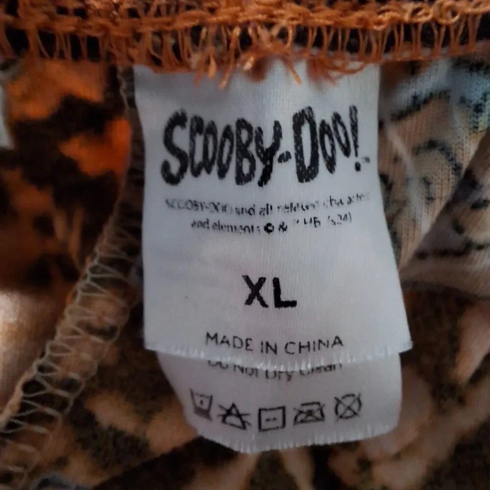Spirit Scooby Doo XL Mens Tie Dye Print Web Pumpkins Orange Black Lounge Pants - Picture 4 of 8